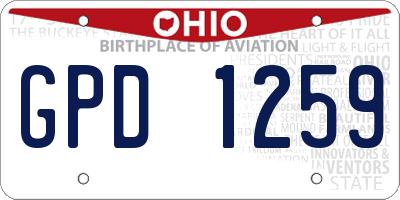 OH license plate GPD1259