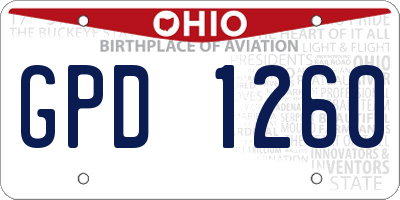 OH license plate GPD1260