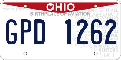 OH license plate GPD1262