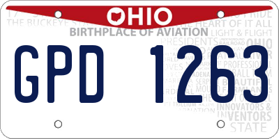 OH license plate GPD1263