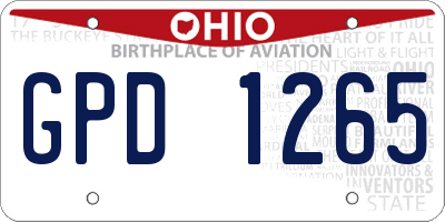 OH license plate GPD1265