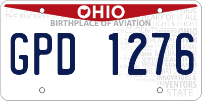 OH license plate GPD1276