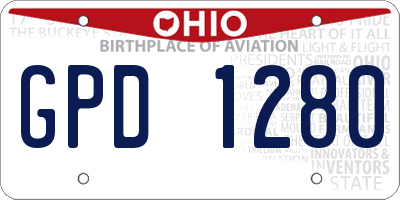 OH license plate GPD1280