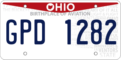 OH license plate GPD1282
