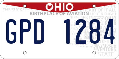 OH license plate GPD1284