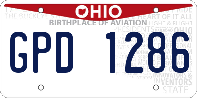 OH license plate GPD1286