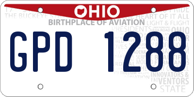 OH license plate GPD1288