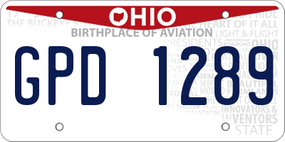 OH license plate GPD1289