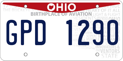 OH license plate GPD1290