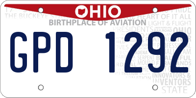 OH license plate GPD1292