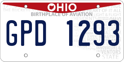 OH license plate GPD1293