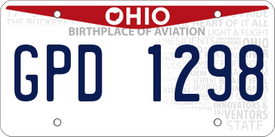 OH license plate GPD1298