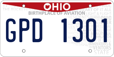 OH license plate GPD1301