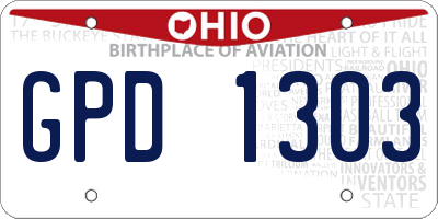 OH license plate GPD1303