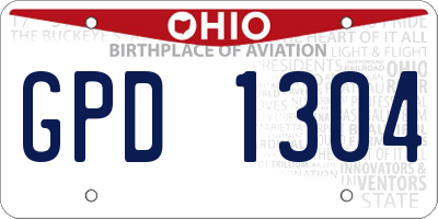 OH license plate GPD1304