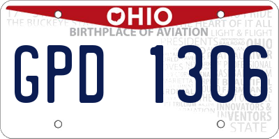 OH license plate GPD1306
