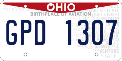 OH license plate GPD1307