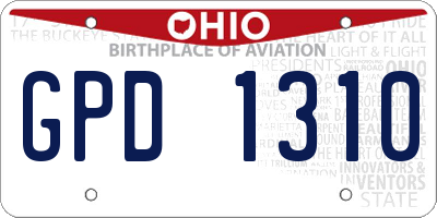 OH license plate GPD1310