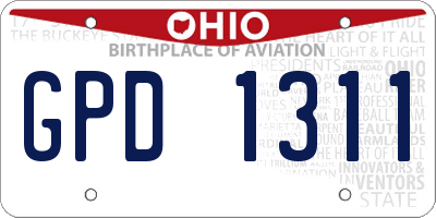 OH license plate GPD1311