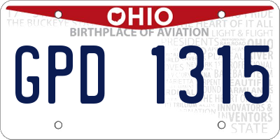 OH license plate GPD1315