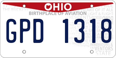 OH license plate GPD1318