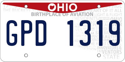 OH license plate GPD1319