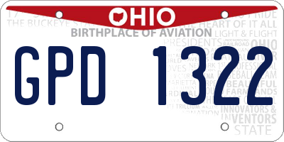 OH license plate GPD1322