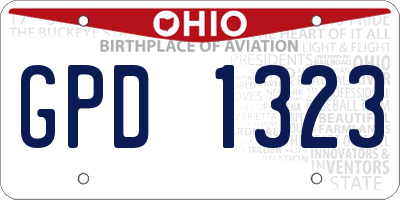 OH license plate GPD1323