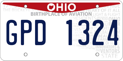 OH license plate GPD1324