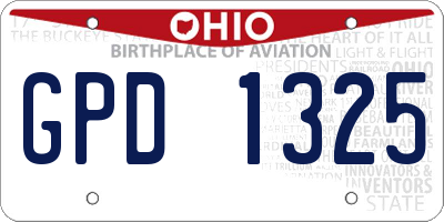 OH license plate GPD1325