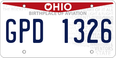 OH license plate GPD1326