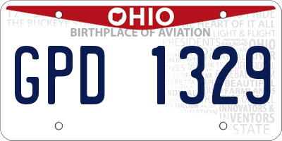 OH license plate GPD1329