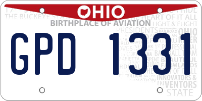 OH license plate GPD1331