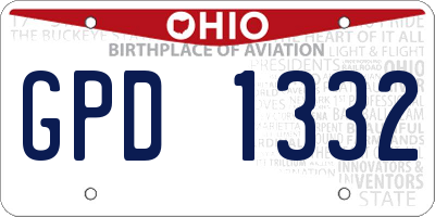 OH license plate GPD1332