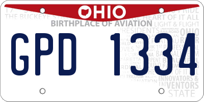 OH license plate GPD1334