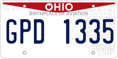 OH license plate GPD1335