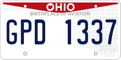 OH license plate GPD1337