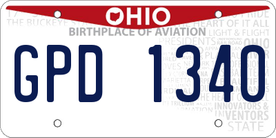 OH license plate GPD1340