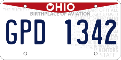OH license plate GPD1342
