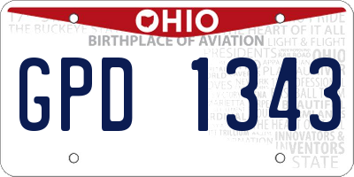 OH license plate GPD1343