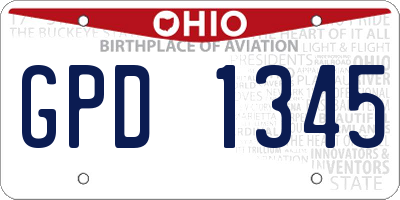 OH license plate GPD1345