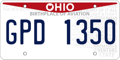 OH license plate GPD1350
