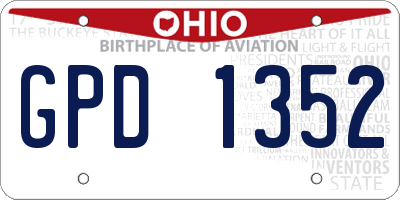 OH license plate GPD1352