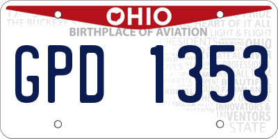 OH license plate GPD1353