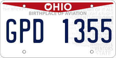 OH license plate GPD1355