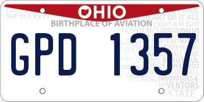 OH license plate GPD1357