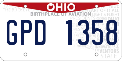 OH license plate GPD1358