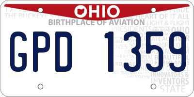 OH license plate GPD1359