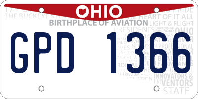 OH license plate GPD1366