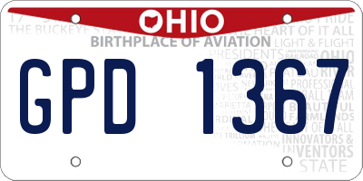 OH license plate GPD1367